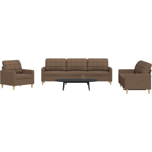 vidaXL 3-dijelni set sofa smeđi od tkanine Cijene