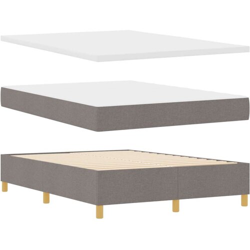  Kutni krevet Taupe Tkanina 160 x 200 cm Krevetna konstrukcija Slike