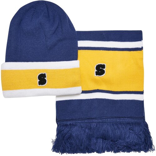 Urban Classics Accessoires College Team Package Beanie and Scarf spaceblue/californiayellow/wht Cene