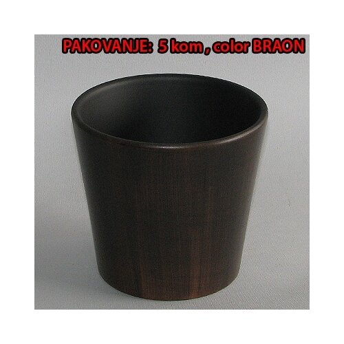  Saksija OBLOGA kupa kolor braon dim.&amp;Oslash;15x14cm Slike