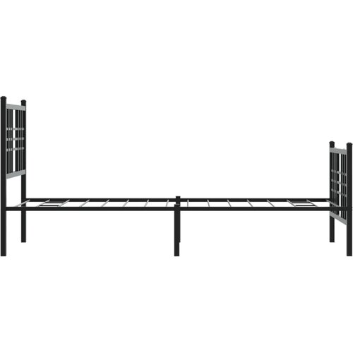  Metalni okvir kreveta uzglavlje i podnožje crni 80x200 cm Slike
