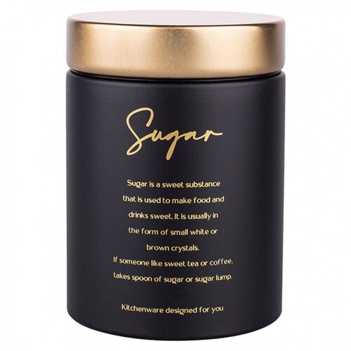 Altom design posuda za šećer crna sa zlatnim poklopcem Sugar 11x11x15 cm - 0204018429 Cene