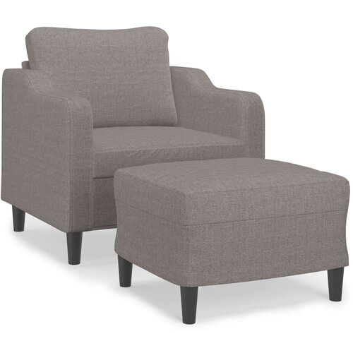  Fotelja s tabureom smeđesiva 60 cm od tkanine Slike