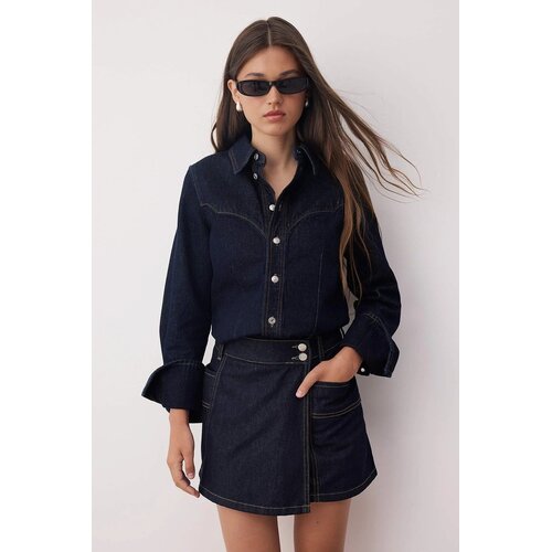 TRENDYOLMILLA ženska suknja model Twoaw26Sr00021, tamnoplava-tamnoplava Slike