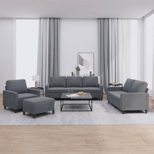 vidaXL 4-dijelni set sofa s jastucima tamnosivi baršunasti Cijene