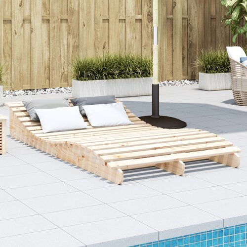 VidaXL Ležalnik 205x110x31,5 cm trdna borovina Slike