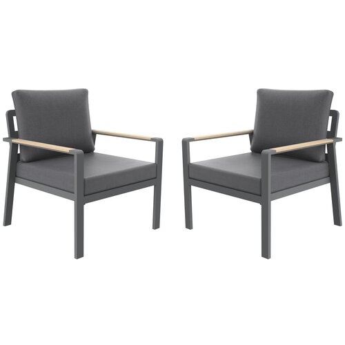 Rojaplast Temno siv kovinski vrtni fotelj Sibiu Duo &amp;ndash; Slike
