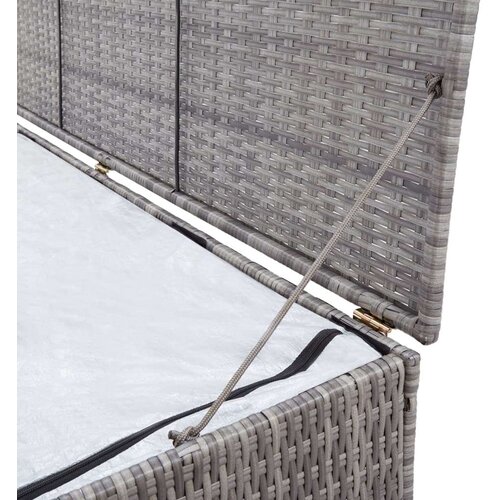 VidaXL Vrtna &amp;scaron;katla siva 150x100x100 cm poli ratan Slike