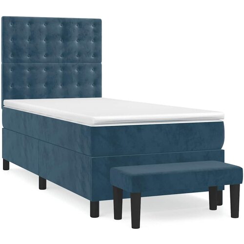 Box spring krevet s madracem tamnoplavi 90x200 cm bar&amp;scaron;unasti Slike