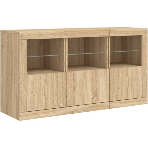  Komoda s LED svjetlima boja hrasta sonome 123x37x67 cm Slike