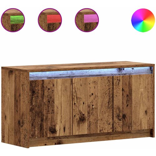  TV ormarić s LED svjetlima boja hrasta 100x34x50 cm drveni Slike