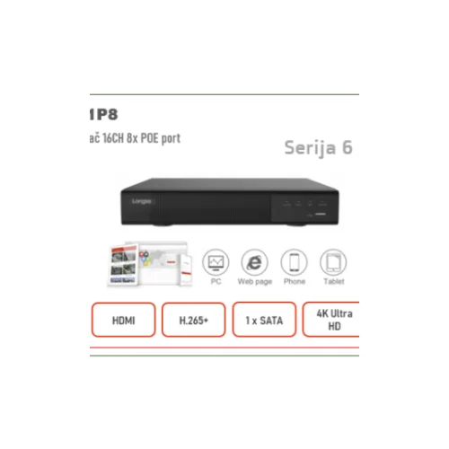 IP SNIMAČ 16CH / 8CH POE H.265 4K Serija 6