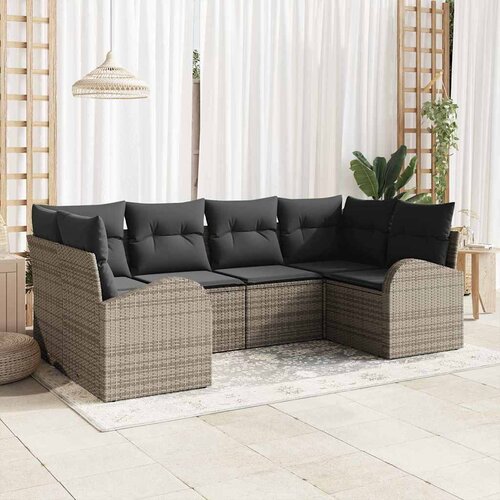  Sjedeća garnitura za vrt 6 kom. Siva poliratan 234 x 124 x 85 cm Cijene