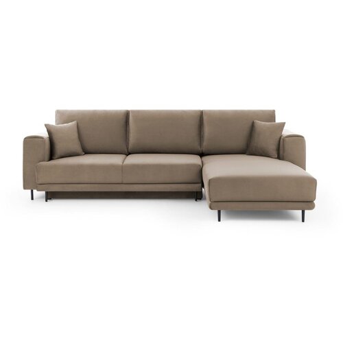 ELTAP Svjetlo smeđa baršunasti sklopiva/s prostorom za odlaganje kutna garnitura (s desnim kutom/s ležaljkom) Dalia – Cijene