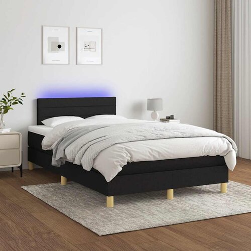 box spring s madracem LED crni 120 x 200 cm od tkanine Cene