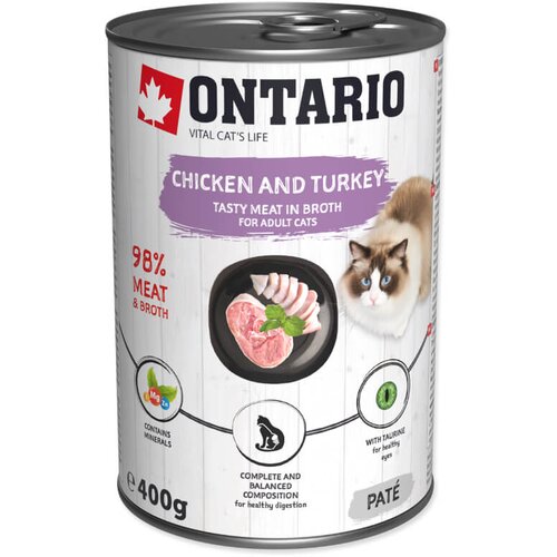 Ontario Cat Adult - puranja pa&scaron;teta z rakitovcem 400 g Cene