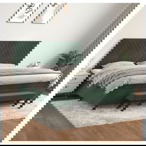 vidaXL Box spring postelja z vzmetnico temno zelena 160x200 Cene