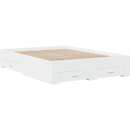  Okvir kreveta s ladicama bez madraca bijeli 135x190 cm Slike