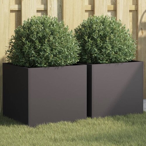 VidaXL Sadilice 2 kom crne 42 x 40 x 39 cm od hladno valjanog čelika Slike