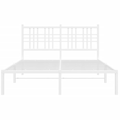  Metalni okvir za krevet s uzglavljem bijeli 120x200 cm Slike
