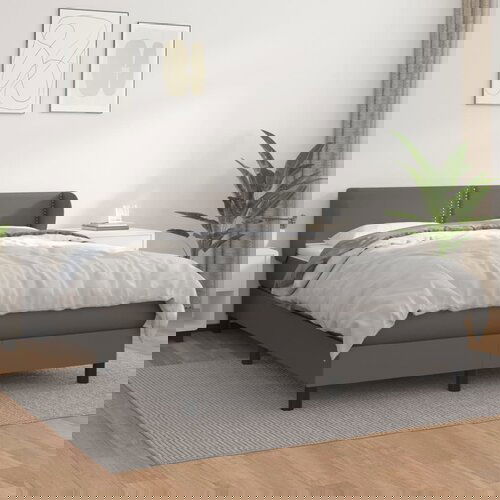 The Living Store Box spring postelja z vzmetnico siva 140x200 cm umetno usnje - Box Spring Postelja, (21737677) Slike