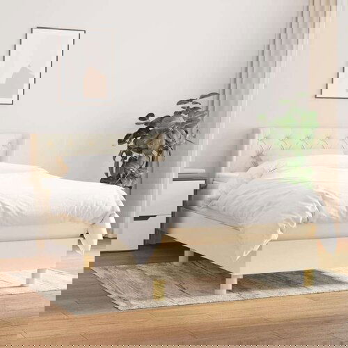  Box spring postelja z vzmetnico krem 80x200 cm blago, (20896228) Cene