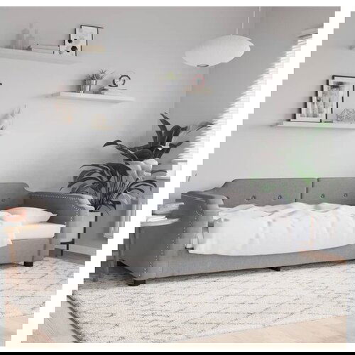 VidaXL Dnevni krevet svjetlosivi 90 x 190 cm od tkanine Slike