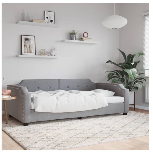 VidaXL Raztegljiva postelja svetlo siva 90x190 cm blago Slike