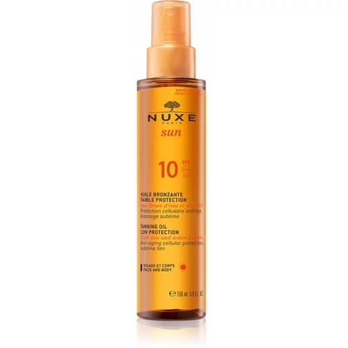 Nuxe sun tanning oil SPF10 sredstvo za sončenje za telo in obraz 150 ml