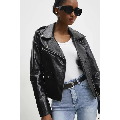 Answear Lab Biker jakna ženska, črna barva