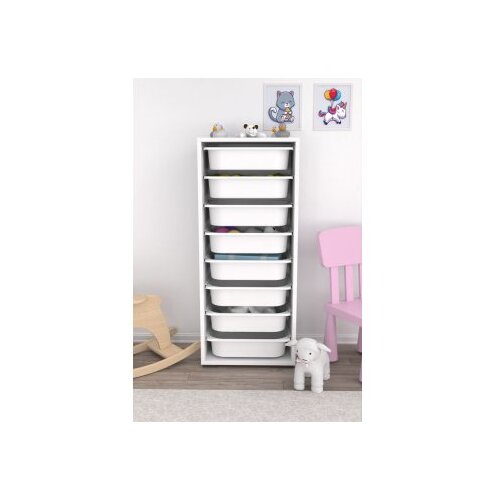 Hanah home Višenamenska komoda Cara 8N, 45.5 x30 x109 cm, Bijelo-siva Cene