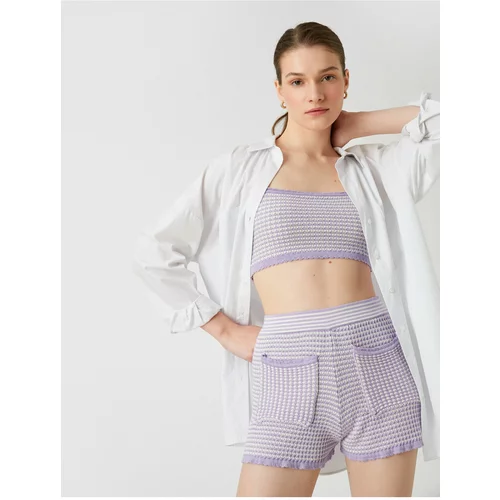 Koton Mini Shorts with Crochet Detailed Pocket