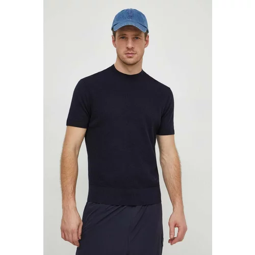 Armani Exchange Kratka majica moški, mornarsko modra barva