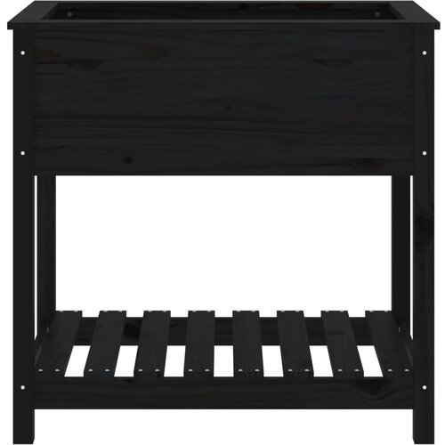  Sadilica s policom crna 82,5x54x81 cm od masivne borovine Slike