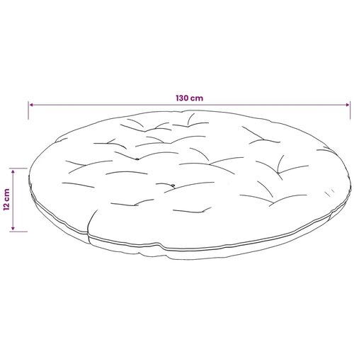  Papasan jastučić VIANEN 100% poliester Crna &amp;Oslash; 130 x 12 cm - Crna 130 x 130 x 12 cm Slike