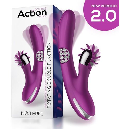 Action No. Three Rotator with Rotating Balls 360 and Stimulating Wheel Purple Slike