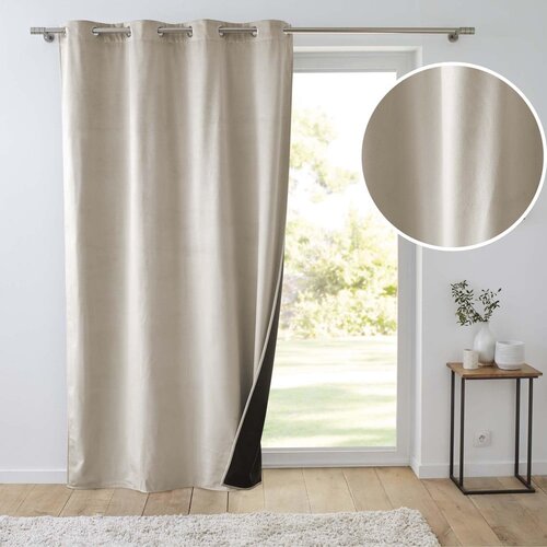 Douceur d int&amp;eacute;rieur Bež žametna izolacijska zavesa 140x260 cm Polarchic &amp;ndash; Slike