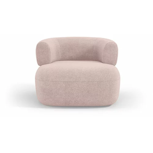 Micadoni Home Svetlo rožnat fotelj iz tkanine bouclé Jenny –