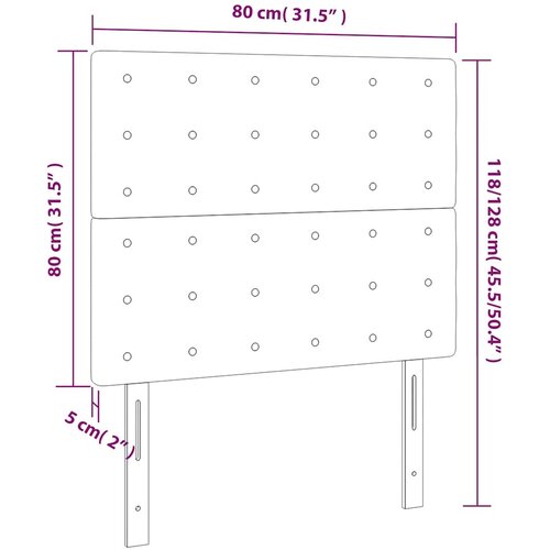  LED uzglavlje tamnozeleno 80x5x118/128 cm bar&amp;scaron;unasto Slike