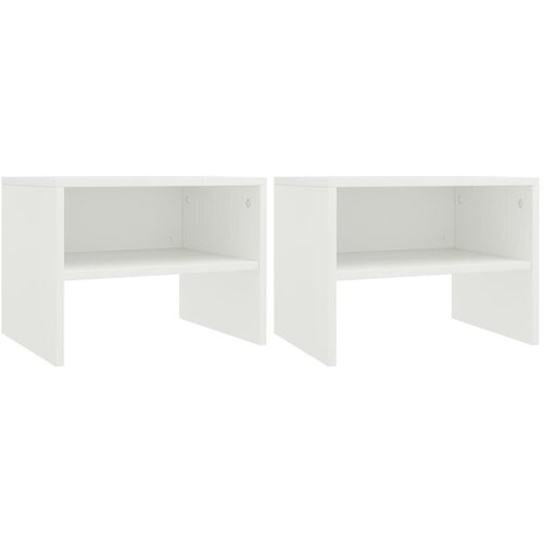 VidaXL Nočne omarice 2 kosa bele 40x30x30 cm iverna plo&amp;scaron;ča Slike