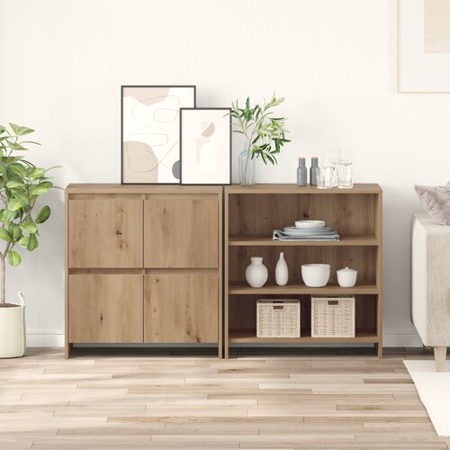 vidaXL Strani šal 2 pcs artisan hrast 70 x 41 x 75 cm Konstruiran les Cene