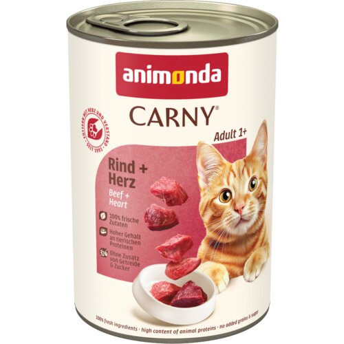  Ekonomično pakiranje animonda Carny adult 24 x 400 g - Govedina i srce Cijene