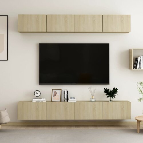 TV ormarići 4 kom boja hrasta 100x30x30 cm konstruirano drvo Cene