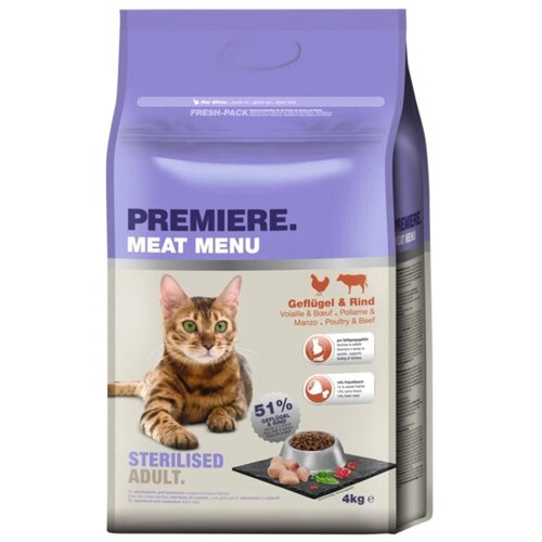 Premiere Cat Adult Sterilised perutnina in govedina 4 kg Cene