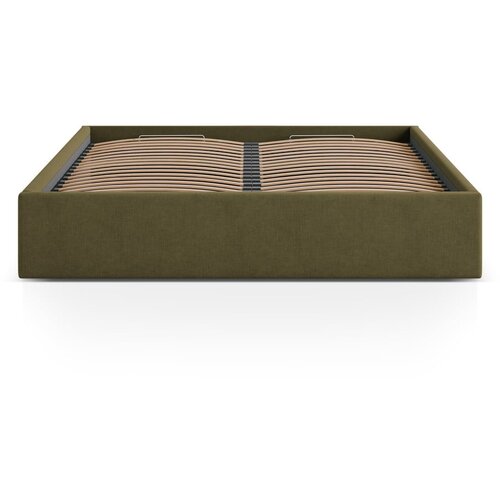 Micadoni Zeleni tapecirani bračni krevet s prostorom za odlaganje/bez uzglavlja s podnicom 140x200 cm Susan – Cijene