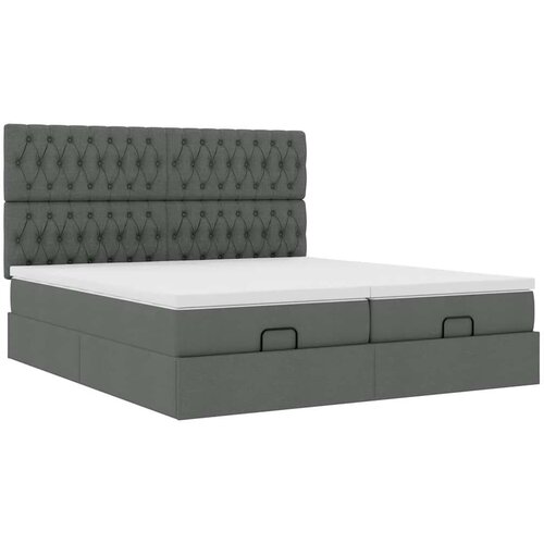 VidaXL otomanski okvir kreveta s madracima tamnosivi 200x200cm tkanine Slike