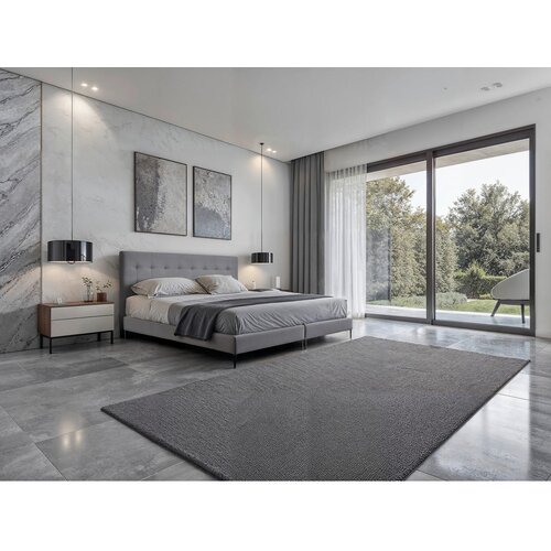 MID.YOU POSTELJA BOXSPRING x , tekstil, leseni material svetlo siva Cene