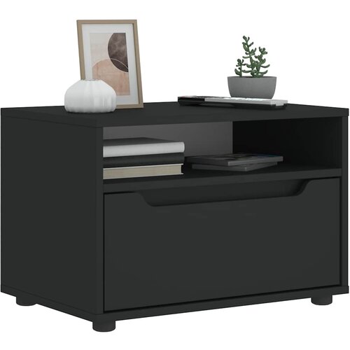 vidaXL TV omarica VISNES Črna 60x40x38 cm Izoblikovan les Cene