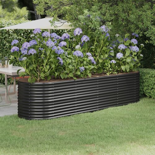 VidaXL Visoka greda iz pra&amp;scaron;no premazanega jekla 296x80x68 cm antracit Slike