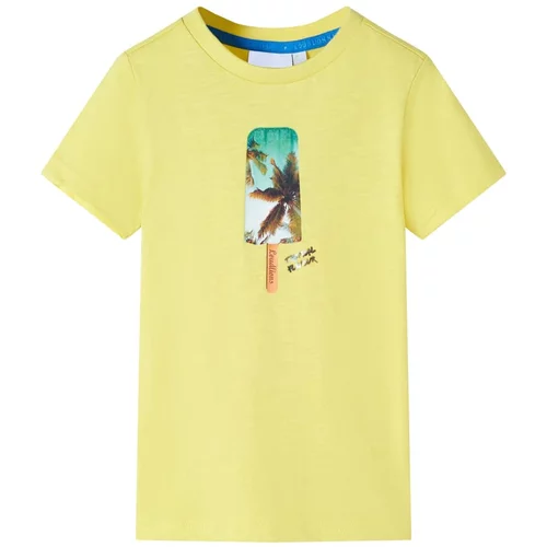 vidaXL Otroška majica s kratkimi rokavi rumena 128